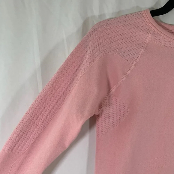 Nike Top Women's Large/XL Pink Long Sleeve Crew Neck Polyester Blend Shirt - Picture 3 of 7